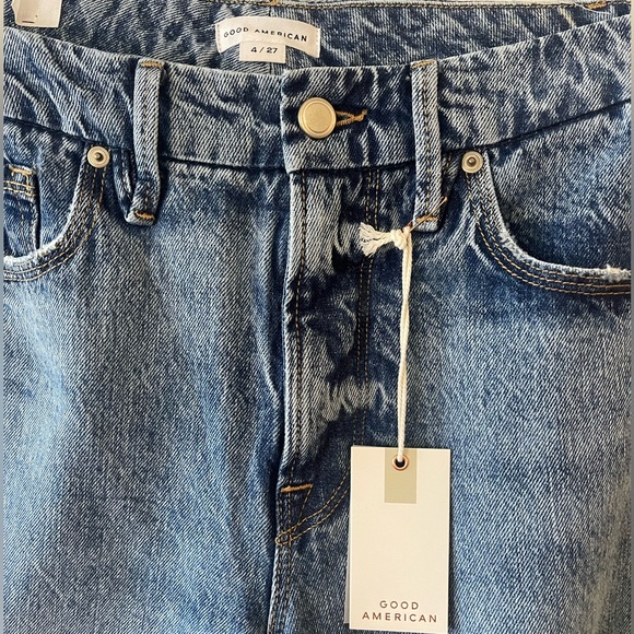 NEW Good American Women's Good '90s Icon Jeans Straight Leg Indigo 065 Revolve - Picture 4 of 7